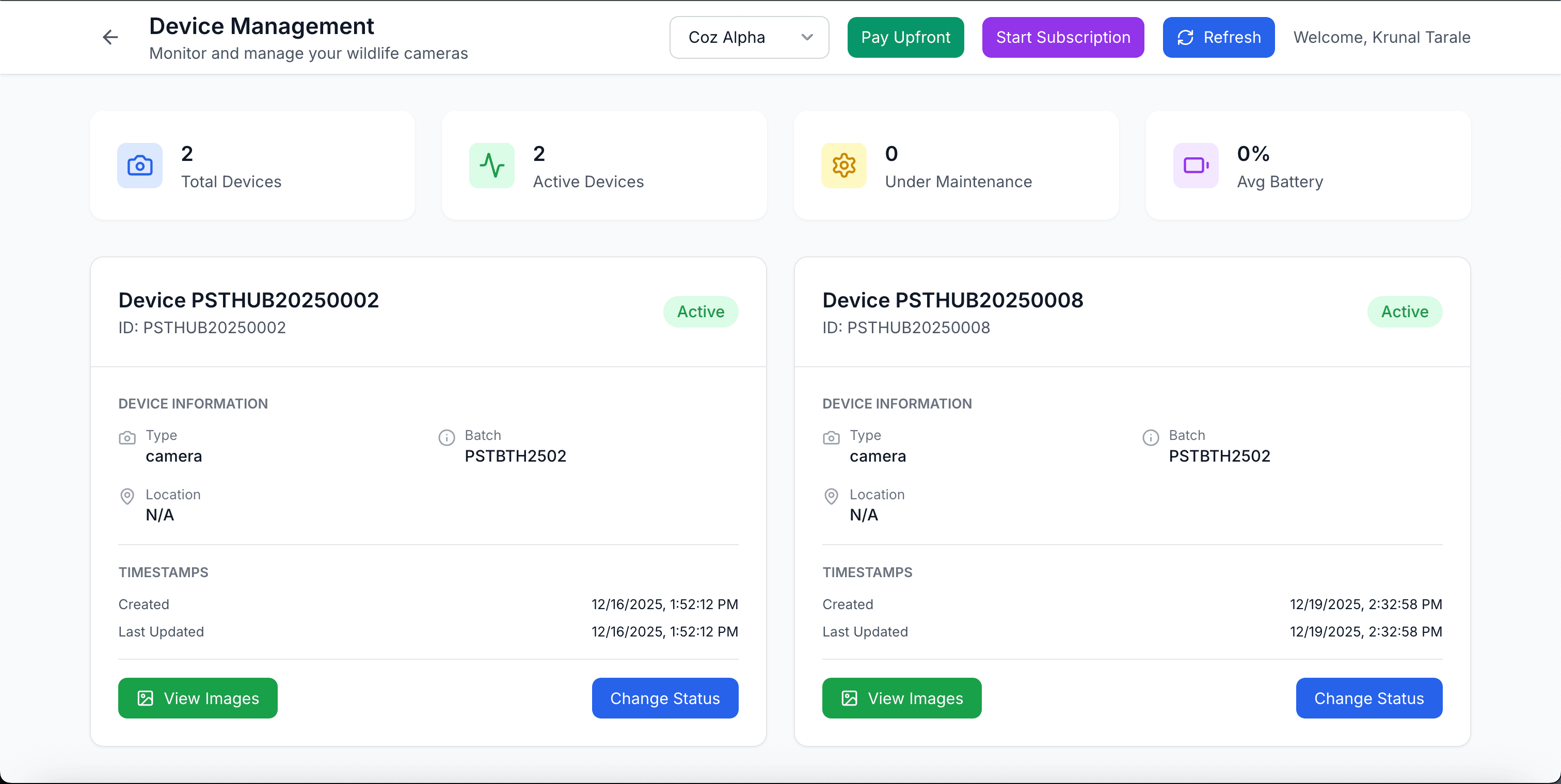 PashuTham Admin Dashboard - Device Telemetry & OTA Settings